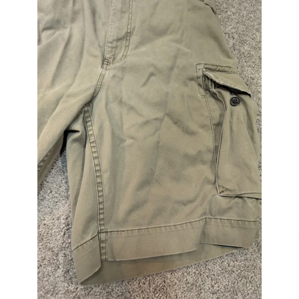 Polo Ralph Lauren Mens Olive Green Cotton Twill Cargo‎ Shorts Size 34 Utility
